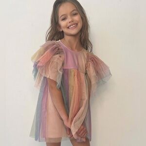 2T Colorful Rainbow Kids Dress